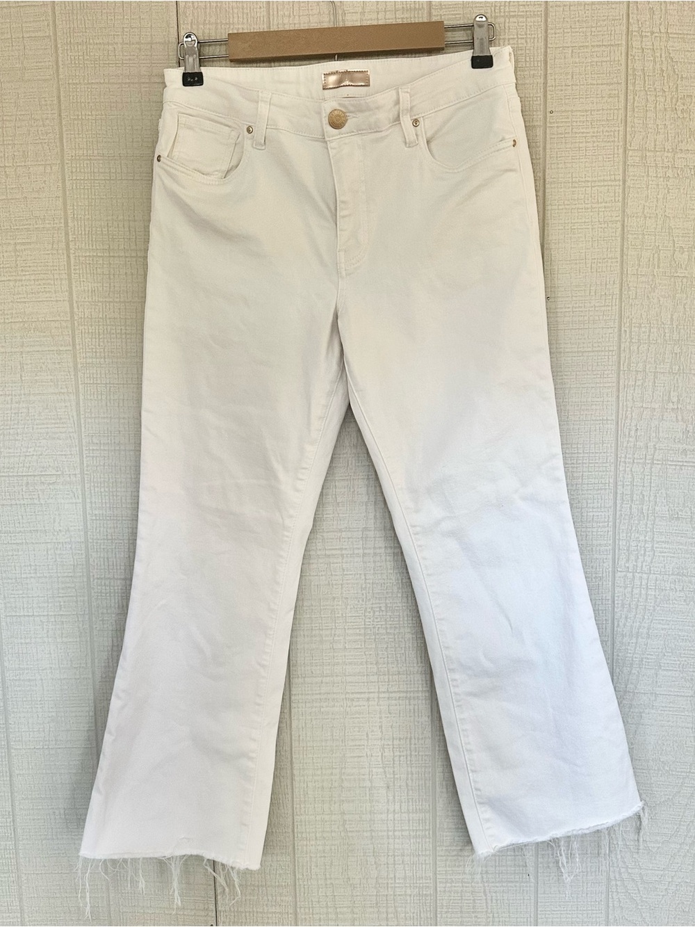 Kut denim white Kelsey high rise ankle flare jeans size 6